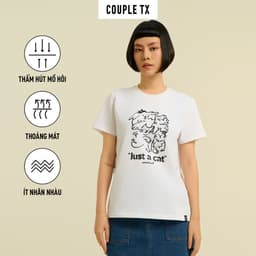 Thumbnail Áo Thun Nữ Couple TX In Hình Mèo Love Cat 100% Coton WTS 2417 1