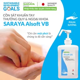 Thumbnail Cồn sát khuẩn tay nhanh Nhật Bản SARAYA Alsoft VB, dùng Thường Quy và Ngoại Khoa - Chai 60ml/500ml/1000ml 1