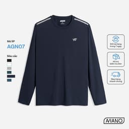 Thumbnail Áo Thun Nam Dài Tay AVIANO, Vải Heattech Cao Cấp, Co Giãn 4 Chiều Thoải Mái Vận Động 3