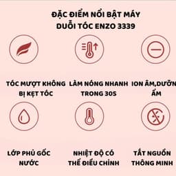 Thumbnail Máy ép tóc duỗi tóc đa năng ENZO 3116 với công nghệ ion âm không gây hư tổn giúp tóc bóng mượt 3