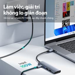 Thumbnail HUB USB-C Chuyển Đổi Đa Năng 5 In 1 ROBOT HT350 Hỗ Trợ Sạc Nhanh PD100W Cổng HDMI, USB 3.0 Và 2 Cổng USB 2.0 2