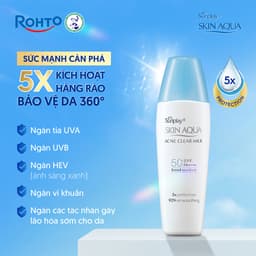 Thumbnail Kem chống nắng Skin Aqua cho da mụn,dạng sữa dùng hàng ngày Sunplay Skin Aqua Acne Clear Eco Việt Nam SPF 50,PA++++ 25g 1