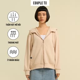 Thumbnail Áo Khoác Chống Nắng Nữ Couple TX Thun Chân Cua In Nhũ Nổi Special Play Logo Form Relax WOK 2060 4