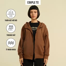Thumbnail Áo Khoác Chống Nắng Nữ Couple TX Thun Chân Cua In Nhũ Nổi Special Play Logo Form Relax WOK 2060 3