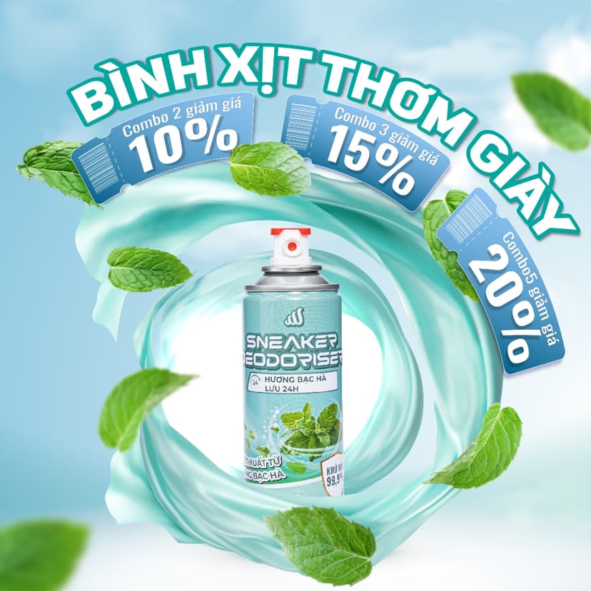 Ảnh Chai xịt Khử Mùi Giày Nano Bạc Diệt Khuẩn Ngăn Ngừa Hôi Chân Lưu Hương 24h 9112 2