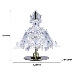 Thumbnail Mô Hình Kim Loại Lắp Ráp 3D MU Váy Cưới Cô Dâu (71 mảnh, Đế Mica Đen, Bridal Veil & Dress) YM-N174-A 1