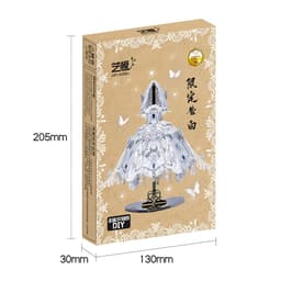 Thumbnail Mô Hình Kim Loại Lắp Ráp 3D MU Váy Cưới Cô Dâu (71 mảnh, Đế Mica Đen, Bridal Veil & Dress) YM-N174-A 2