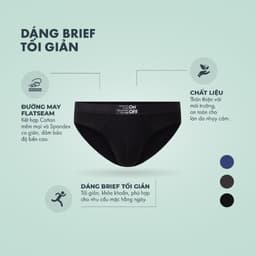 Thumbnail Combo 3 quần lót nam ONOFF cotton Mỹ dáng brief kháng khuẩn - 18UQ23A054 2