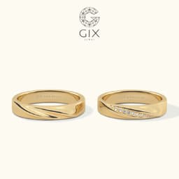Thumbnail Nhẫn cưới Rosa vàng tây 18k đẹp thiết kế vô cực đính kim cương nhân tạo Gix Jewel 3