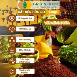 Thumbnail Đất Trồng Cây Greenhome, Viên Nén 500gr, Đã Qua Xử Lý, Bổ Sung Vi Sinh, Nở Gấp 5 Lần, Trồng Rau Hoa 4