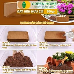 Thumbnail Đất Trồng Cây Greenhome, Viên Nén 500gr, Đã Qua Xử Lý, Bổ Sung Vi Sinh, Nở Gấp 5 Lần, Trồng Rau Hoa 3