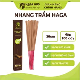 Thumbnail Combo 2 hộp Nhang Trầm HAGA 3 sạch, 100 cây * 2 hộp (loại 30cm) -  Tiết kiệm, Thơm trầm, ít khói, An toàn sức khỏe 1