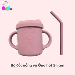 Thumbnail Bộ Cốc uống Silicon và Ống hút Silicon BeBu cho bé 1