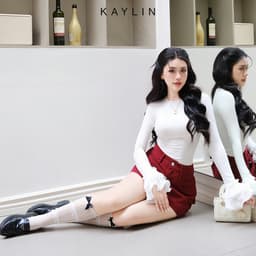 Thumbnail Áo thun KAYLIN tay dài phối loe chất vải thun nhung co giản phong cách - N2402 3