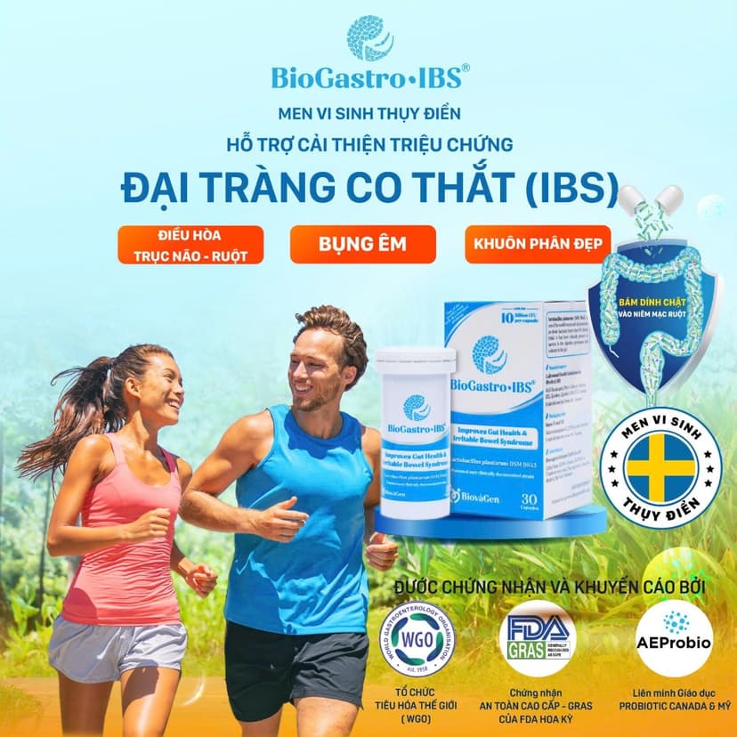 Ảnh 1 Liệu trình gồm 3 hộp men vi sinh BioGastro•IBS Thụy Điển dùng cho Đại Tràng co thắt/Táo bón/Tiêu chảy hộp 30 viên nang 2