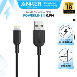 Thumbnail Cáp sạc ANKER Powerline II Lightning - Dài 0.9m - A8432 3