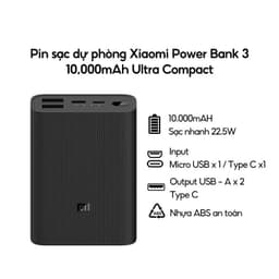 Thumbnail Pin sạc dự phòng Xiaomi Mi Power 3 Ultra Compact 10000mAh BHR4412GL 1