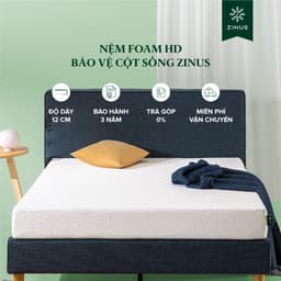 Thumbnail Nệm Foam HD Bảo Vệ Cột Sống Dày 12cm Zinus - 5in Foam Mattress Extra 1