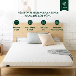 Thumbnail Nệm Foam Massage USA Zinus 9cm - Nâng Đỡ Cột Sống, Giảm Nhức Mỏi Toàn Thân & Thoáng Khí 1