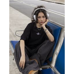 Thumbnail Áo Thun Basic Đơn Giản Đen Brand TSUN Chính Hãng Big Woo Logo, UNISEX, Chi tiết Thêu, In Lụa, Oversize Bigsize 2