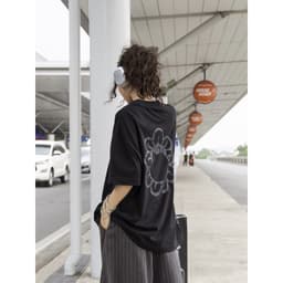 Thumbnail Áo Thun Basic Đơn Giản Đen Brand TSUN Chính Hãng Big Woo Logo, UNISEX, Chi tiết Thêu, In Lụa, Oversize Bigsize 4