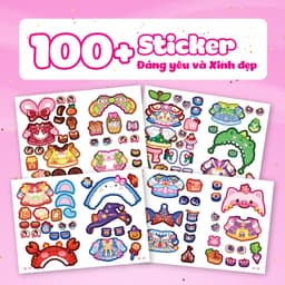 Thumbnail Sách Mini Fashion - Baby Three (Bóc dán hơn 100+ stickers váy, phụ kiện xinh đẹp) cho bé gái 3