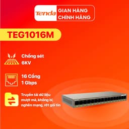 Thumbnail Bộ Chia Mạng Switch Để Bàn Tenda TEG1005D/1016M-5/16 Cổng 10/100/1000Mbps -Bảo hành 3 năm 2