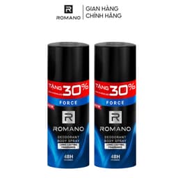 Thumbnail Combo 2 Xịt toàn thân Romano ngăn mồ hôi và mùi cơ thể cho nam (195ml x 2) 2