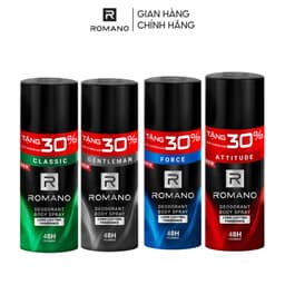 Thumbnail Combo 2 Xịt toàn thân Romano ngăn mồ hôi và mùi cơ thể cho nam (195ml x 2) 1