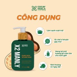 Thumbnail Dung dịch vệ sinh nam Cỏ Cây Hoa Lá X2 Manly Làm sạch vùng đại bàng nam giới 150g 3