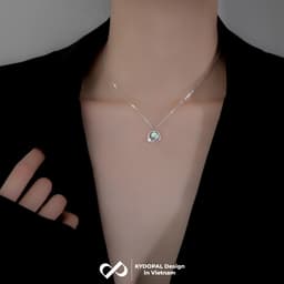 Thumbnail Dây chuyền bạc nữ KYDOPAL đính đá moonstone tiểu hành tinh lấp lánh trang sức cá tính 925- PAL9B12C2 3