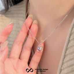 Thumbnail Dây chuyền bạc nữ KYDOPAL đính đá moonstone tiểu hành tinh lấp lánh trang sức cá tính 925- PAL9B12C2 2