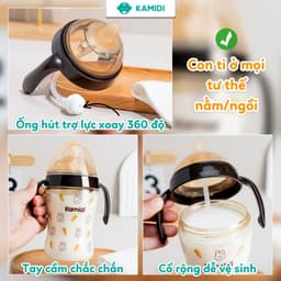 Thumbnail Bình Sữa Kamidi Chất Liệu PPSU Họa Tiết Thỏ Dung Tích 210ml/300ml 4