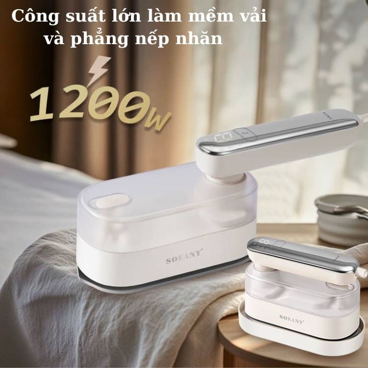 Ảnh Bàn ủi hơi nước cầm tay SOKANY SK-11045 công suất lớn 1200W, là siêu phẳng, siêu nhanh, nhỏ gọn tiện lợi cho cả gia đình 4