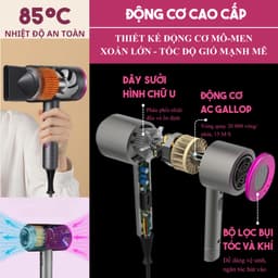Thumbnail Máy Sấy Tóc Nanomax D087 Sấy 2 Chiều Nóng Lạnh, Công Suất 2000w Nhanh Khô, 3 Tốc Độ Sấy, Thiết Kế Chuẩn Salon 2