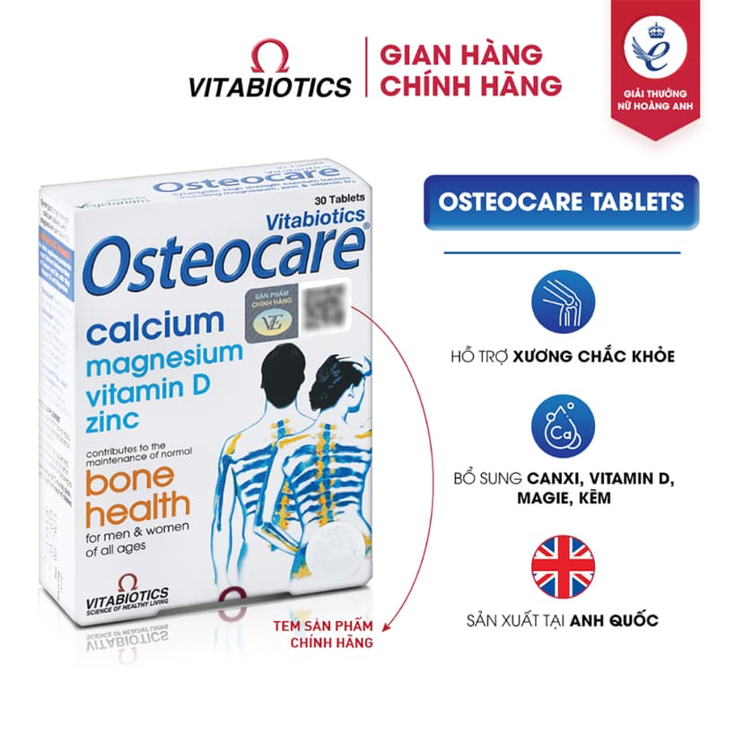 Ảnh Bộ Sản Phẩm Vitabiotics OSTEOCARE Giúp Xương Chắc Khỏe 30 Viên Và FEROGLOBIN B12 Bổ Sung Sắt 30 Viên 4