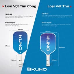 Thumbnail Vợt Pickleball Kuno Starter 1 Chính Hãng dành cho người mới chơi đến người chơi trung bình 4