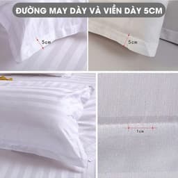 Thumbnail Vỏ Áo Gối Nằm Sọc 3F A Concept Decor Áo Gối Nằm Trắng sọc Chuẩn Khách Sạn Cao Cấp Vỏ Áo Gối Mềm Mịn 50x70cm 60x80cm 4