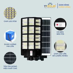 Thumbnail Đèn Năng Lượng Mặt Trời Sân Vườn TP SOLAR Đèn Đường Liền Thể Kép 500W,600W,800W Cảm Biến Chuyển Động, Bảo Hành 3 Năm 2