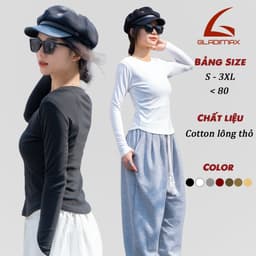 Thumbnail Áo Giữ Nhiệt Cổ Trong Dài Tay Chất Liệu Cotton Lông Thỏ Mềm Mịn , Co Dãn 4 Chiều Gladimax T150 1