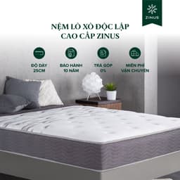 Thumbnail Nệm Lò Xo Độc Lập Cao Cấp Dày 25cm Zinus - 10in Extra Firm Spring Mattress 1