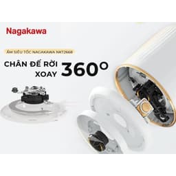Thumbnail Ấm siêu tốc 1.7L Nagakawa NKT2668, Thân ấm 2 lớp nhựa cao cấp & inox 304, Rơ le kép an toàn, tự ngắt khi nước sôi 3