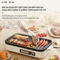 Thumbnail Bếp Nướng Điện Không Khói Bear Đa Năng Chiên Xào Khay Nướng Hệ Thống Phát Nhiệt 5U Phân Bố Nhiệt Đồng Đều GR-4H15C 3