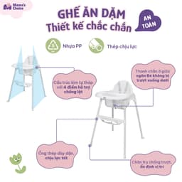 Thumbnail Ghế Ăn Dặm Mama's Choice, Ghế Cho Bé Tập Ăn Dặm, Kiểu Dáng Chắc Chắn Dễ Tháo Lắp và Vệ Sinh 2