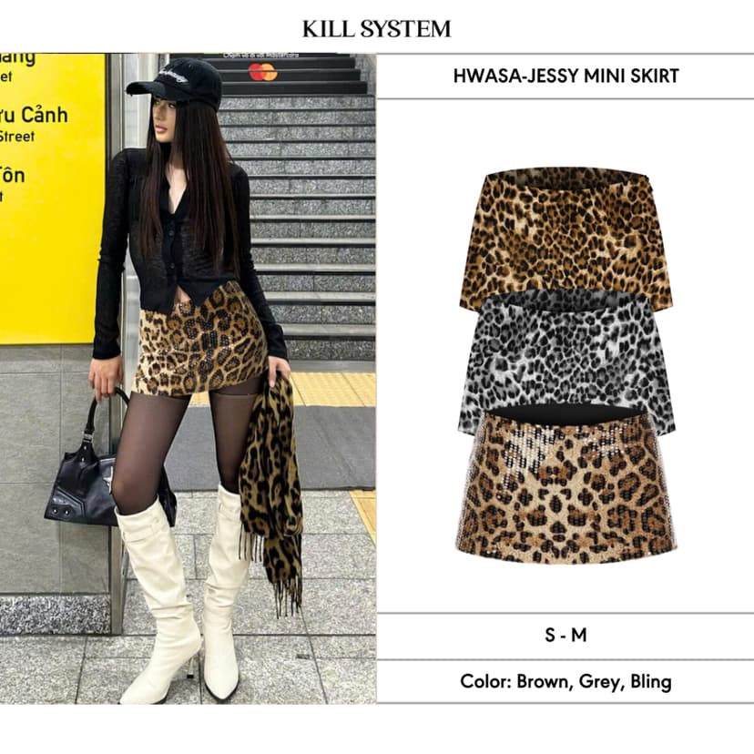 Ảnh Chân váy da beo cạp thấp tôn dáng Hwasa - Killsystem 1