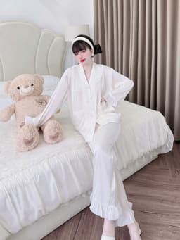 Thumbnail Đồ Ngủ Nữ Pijama Bigsize SOJUN Bộ Ngủ Lụa Latin Cổ Sam Phối Tơ Óng Cao Cấp  Size <65Kg 1