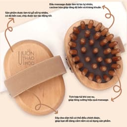 Thumbnail Lược chải đệm khí massage cơ thể bằng gỗ sồi cao cấp Vườn Thảo Mộc chính hãng giảm nhức mỏi toàn thân 1