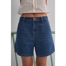 Thumbnail LIBÉ WORKSHOP - Quần jeans ngắn ống suông màu xanh dương 1