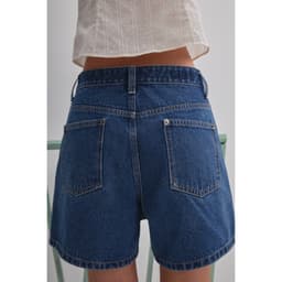 Thumbnail LIBÉ WORKSHOP - Quần jeans ngắn ống suông màu xanh dương 2