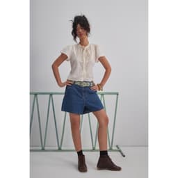 Thumbnail LIBÉ WORKSHOP - Quần jeans ngắn ống suông màu xanh dương 3
